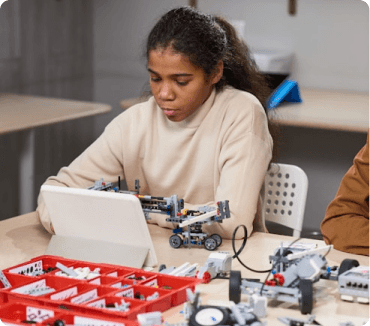 Students learning STEAM concepts